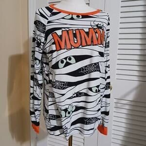 Celebrate Medium Women's Halloween Long-Sleeve Glow-in-the-Dark Mummy T-Shirt